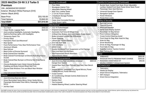 Certified 2025 MAZDA CX-90 3.3 Turbo S w/ Premium Package image 3