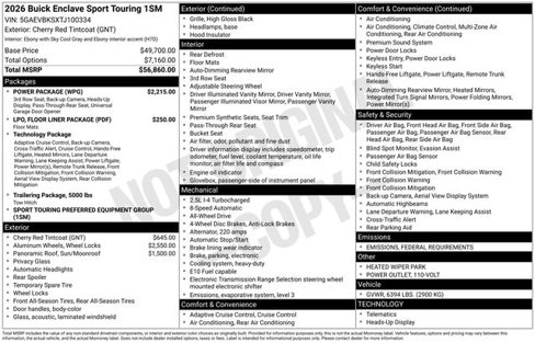 New 2026 Buick Enclave Sport Touring w/ Power Package image 3