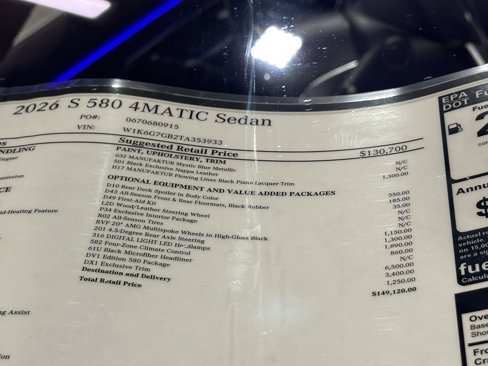 New 2026 Mercedes-Benz S 580 4MATIC Sedan image 19