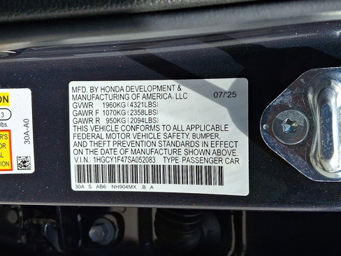 New 2025 Honda Accord SE image 10