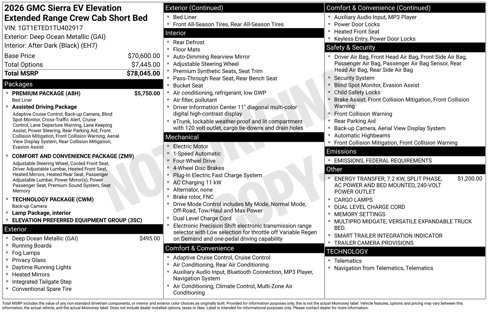 New 2026 GMC Sierra EV Elevation w/ Premium Package image 4