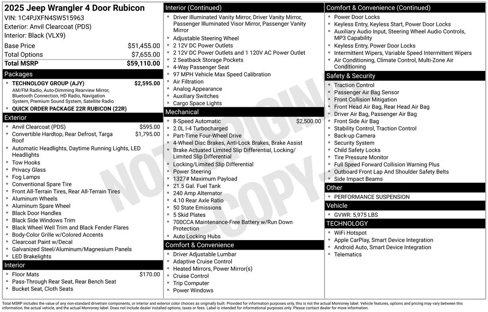 New 2025 Jeep Wrangler Unlimited Rubicon w/ Technology Group image 9