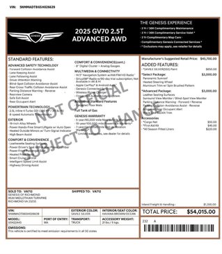 Used 2025 Genesis GV70 2.5T w/ Advanced Package image 2
