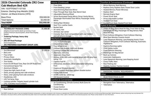 New 2026 Chevrolet Colorado ZR2 w/ Technology Package image 74