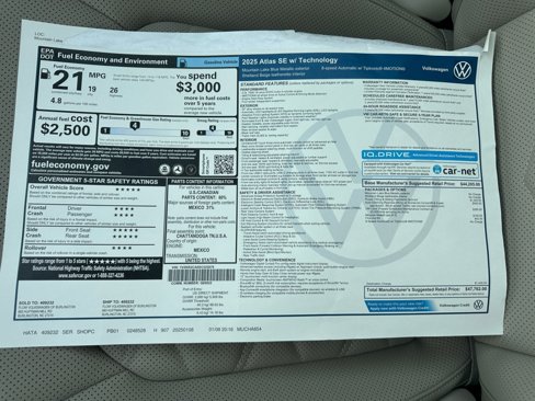 New 2025 Volkswagen Atlas SE image 33