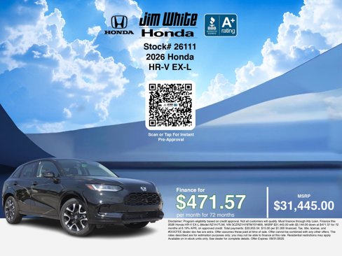 New 2026 Honda HR-V EX-L image 7