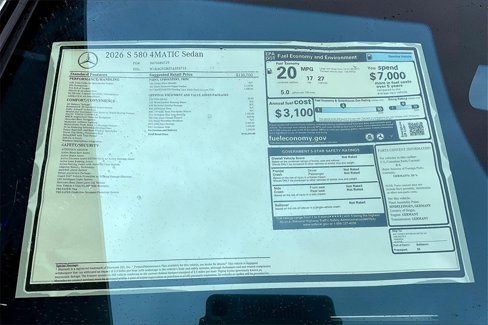 New 2026 Mercedes-Benz S 580 4MATIC Sedan image 14