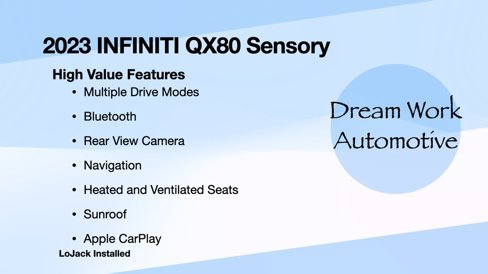 Used 2023 INFINITI QX80 Sensory image 3