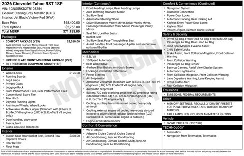 New 2026 Chevrolet Tahoe RST w/ Comfort Package image 4