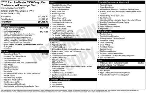 New 2025 RAM ProMaster 3500 w/ Crew Van Package image 2