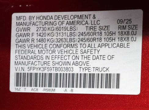 New 2026 Honda Ridgeline RTL image 27