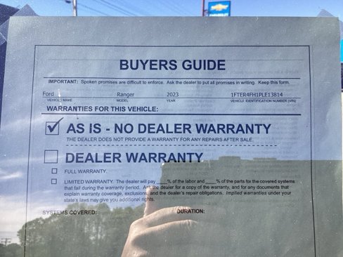 Used 2023 Ford Ranger Lariat w/ Equipment Group 501A High image 18