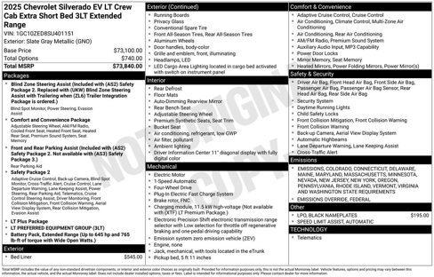 New 2025 Chevrolet Silverado EV LT image 4