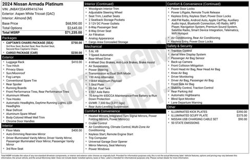 Used 2024 Nissan Armada Platinum w/ Captain's Chairs Package image 16