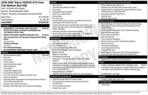 New 2026 GMC Sierra 2500 AT4 image 2