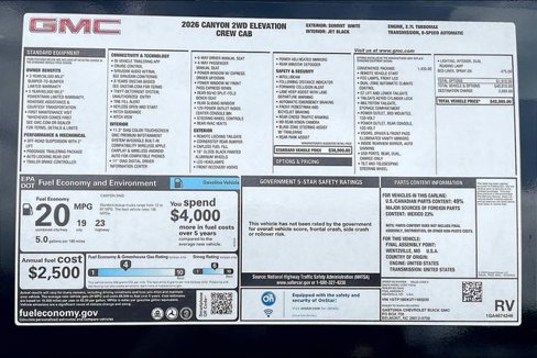 New 2026 GMC Canyon Elevation w/ Convenience Package image 15