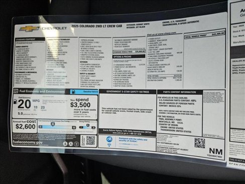 New 2025 Chevrolet Colorado W/T w/ Advanced Trailering Package image 18