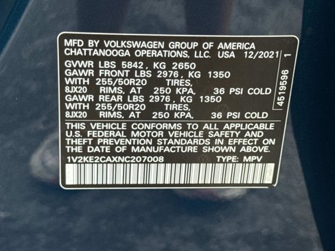 Used 2022 Volkswagen Atlas Cross Sport SE w/ Panoramic Sunroof Package image 30