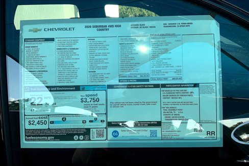 New 2026 Chevrolet Suburban High Country w/ Sun And Tow Package image 18
