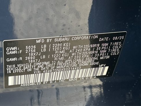 New 2025 Subaru Outback Limited XT image 17