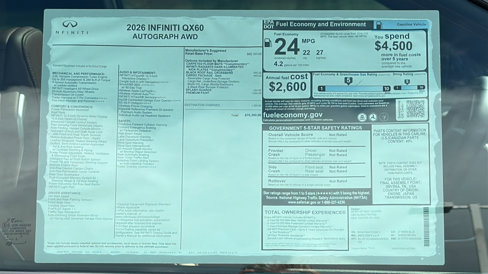New 2026 INFINITI QX60 Autograph w/ Dark Cargo Package image 14