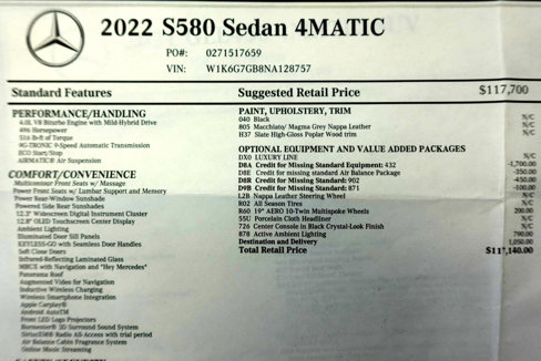 Used 2022 Mercedes-Benz S 580 4MATIC Sedan image 8