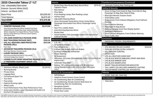 New 2025 Chevrolet Tahoe LT w/ Comfort Package image 6