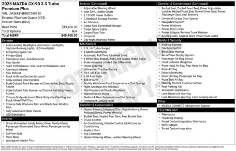 New 2025 MAZDA CX-90 3.3 Turbo w/ Premium Plus Pkg image 6