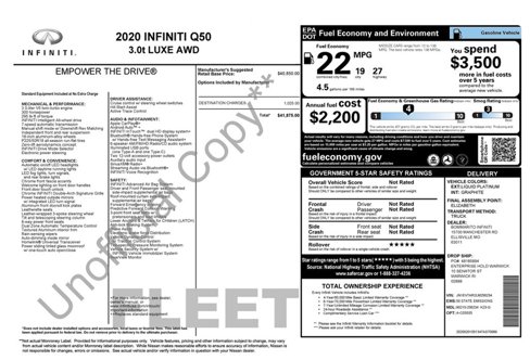 Used 2020 INFINITI Q50 Luxe image 22