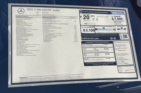 New 2026 Mercedes-Benz S 580 4MATIC Sedan image 29