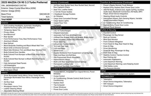 New 2025 MAZDA CX-90 3.3 Turbo w/ Preferred Package image 26