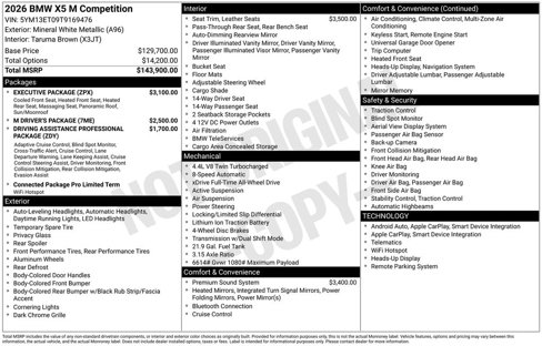 New 2026 BMW X5 M Competition w/ Executive Package image 2