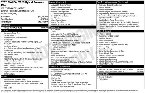 New 2025 MAZDA CX-50 2.5 Hybrid w/ Cargo Package image 26
