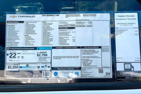 New 2026 Chevrolet Traverse LT w/ LPO, Floor Liner Package image 18