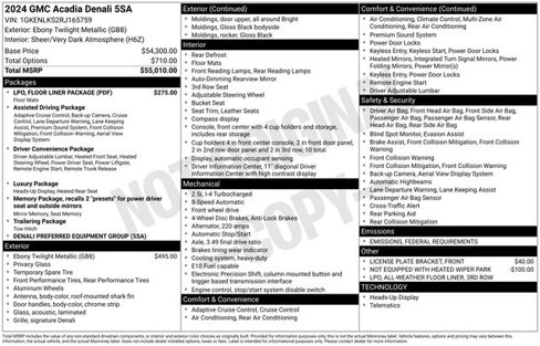 Certified 2024 GMC Acadia Denali w/ LPO, Floor Liner Package image 36