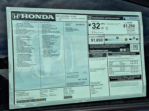 New 2025 Honda Accord SE image 11