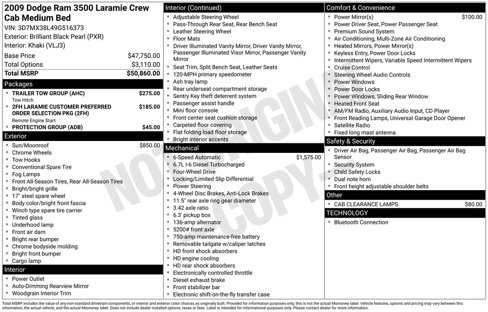 Used 2009 Dodge Ram 3500 Truck Laramie w/ Trailer Tow Group image 2