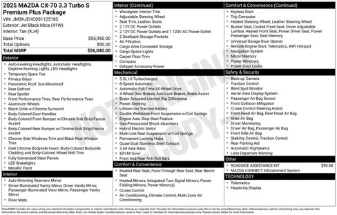 New 2025 MAZDA CX-70 3.3 Turbo S w/ Premium Plus image 4