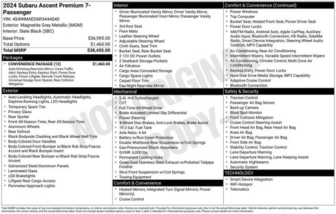 Certified 2024 Subaru Ascent Premium w/ Convenience Package image 8