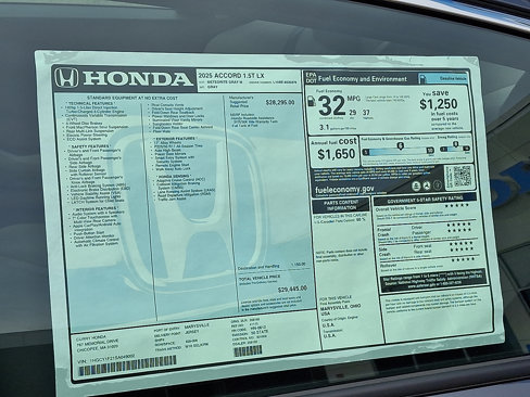 New 2025 Honda Accord LX image 11