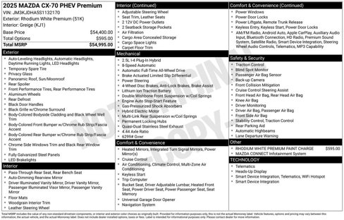 New 2025 MAZDA CX-70 Plug-In Hybrid w/ Premium Pkg image 5