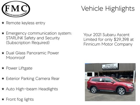 Used 2021 Subaru Ascent Limited w/ Technology Package image 26