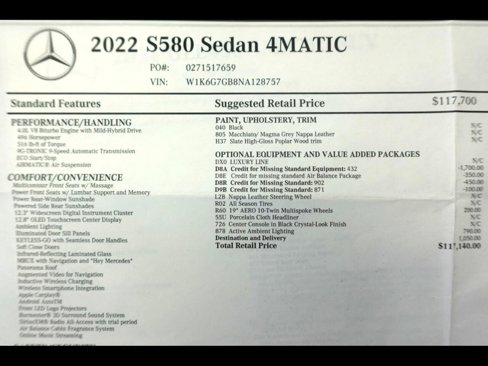 Used 2022 Mercedes-Benz S 580 4MATIC Sedan image 9