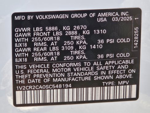 New 2025 Volkswagen Atlas Peak Edition SE image 33