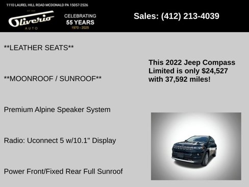 Used 2022 Jeep Compass Limited w/ Sun and Sound Group image 5
