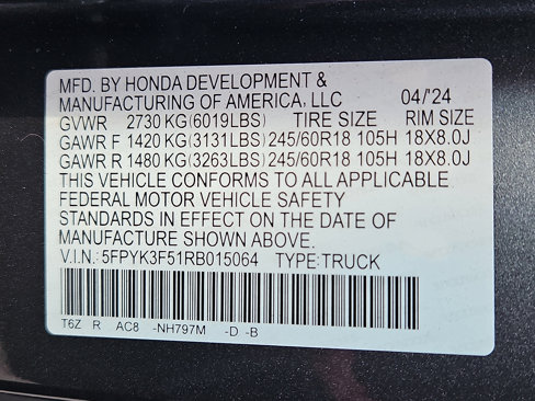 Used 2024 Honda Ridgeline RTL image 29