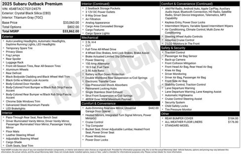Certified 2025 Subaru Outback Premium image 8