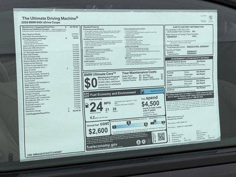 New 2026 BMW 840i xDrive Coupe w/ Driving Assistance Package image 24