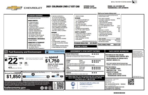 Used 2021 Chevrolet Colorado LT w/ Fleet Safety Package image 25