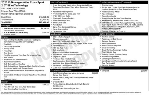 Used 2025 Volkswagen Atlas Cross Sport SE w/ Panoramic Sunroof Package image 18